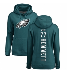 Women's Nike Philadelphia Eagles #77 Michael Bennett Green Backer Pullover Hoodie