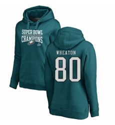 Women's Nike Philadelphia Eagles #80 Markus Wheaton Green Super Bowl LII Champions Pullover Hoodie