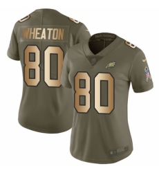 Women's Nike Philadelphia Eagles #80 Markus Wheaton Limited Olive/Gold 2017 Salute to Service NFL Jersey