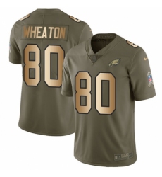 Youth Nike Philadelphia Eagles #80 Markus Wheaton Limited Olive/Gold 2017 Salute to Service NFL Jersey