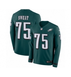 Youth Nike Philadelphia Eagles #75 Josh Sweat Limited Green Therma Long Sleeve NFL Jersey