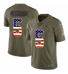 Men's Nike Seattle Seahawks #5 Alex McGough Limited Olive/USA Flag 2017 Salute to Service NFL Jersey