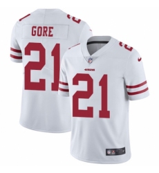 Men's Nike San Francisco 49ers #21 Frank Gore White Vapor Untouchable Limited Player NFL Jersey