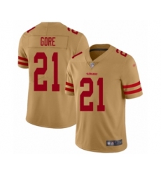 Women's San Francisco 49ers #21 Frank Gore Limited Gold Inverted Legend Football Jersey