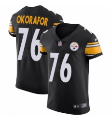 Men's Nike Pittsburgh Steelers #76 Chukwuma Okorafor Black Team Color Vapor Untouchable Elite Player NFL Jersey