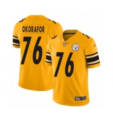 Youth Pittsburgh Steelers #76 Chukwuma Okorafor Limited Gold Inverted Legend Football Jersey