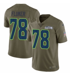 Men's Nike Seattle Seahawks #78 D.J. Fluker Limited Olive 2017 Salute to Service NFL Jersey