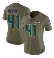 Women's Nike Seattle Seahawks #41 Byron Maxwell Limited Olive 2017 Salute to Service NFL Jersey