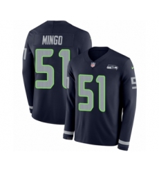Men's Nike Seattle Seahawks #51 Barkevious Mingo Limited Navy Blue Therma Long Sleeve NFL Jersey