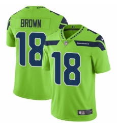 Men's Nike Seattle Seahawks #18 Jaron Brown Limited Green Rush Vapor Untouchable NFL Jersey