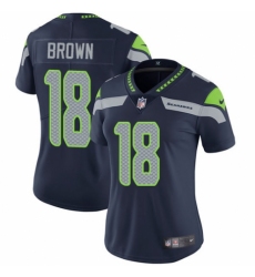 Women's Nike Seattle Seahawks #18 Jaron Brown Navy Blue Team Color Vapor Untouchable Limited Player NFL Jersey