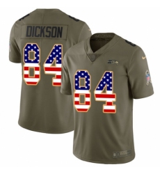 Youth Nike Seattle Seahawks #84 Ed Dickson Limited Olive/USA Flag 2017 Salute to Service NFL Jersey