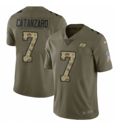 Youth Nike Tampa Bay Buccaneers #7 Chandler Catanzaro Limited Olive/Camo 2017 Salute to Service NFL Jersey