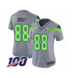 Women's Seattle Seahawks #88 Will Dissly Limited Silver Inverted Legend 100th Season Football Jersey