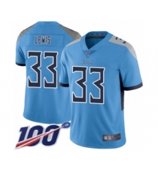 Men's Tennessee Titans #33 Dion Lewis Light Blue Alternate Vapor Untouchable Limited Player 100th Season Football Jersey