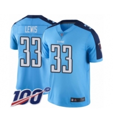 Men's Tennessee Titans #33 Dion Lewis Limited Light Blue Rush Vapor Untouchable 100th Season Football Jersey