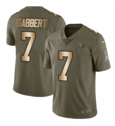Men's Nike Tennessee Titans #7 Blaine Gabbert Limited Olive/Gold 2017 Salute to Service NFL Jersey