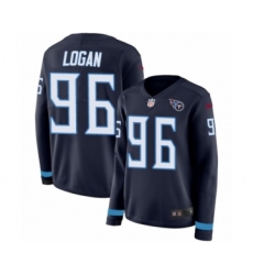 Women's Nike Tennessee Titans #96 Bennie Logan Limited Navy Blue Therma Long Sleeve NFL Jersey