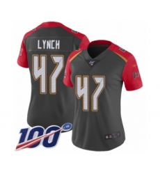Women's Tampa Bay Buccaneers #66 Ryan Jensen Limited Gray Inverted Legend 100th Season Football Jersey