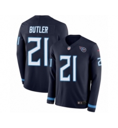 Youth Nike Tennessee Titans #21 Malcolm Butler Limited Navy Blue Therma Long Sleeve NFL Jersey
