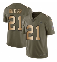 Youth Nike Tennessee Titans #21 Malcolm Butler Limited Olive/Gold 2017 Salute to Service NFL Jersey