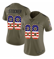 Women's Nike Tennessee Titans #88 Luke Stocker Limited Olive/USA Flag 2017 Salute to Service NFL Jersey