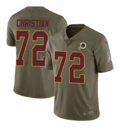 Men's Nike Washington Redskins #72 Geron Christian Limited Olive 2017 Salute to Service NFL Jersey