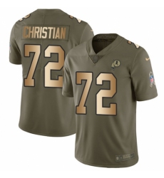 Men's Nike Washington Redskins #72 Geron Christian Limited Olive/Gold 2017 Salute to Service NFL Jersey