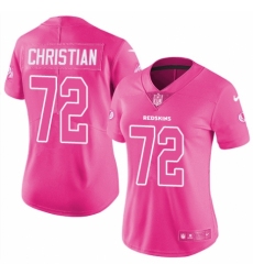 Women's Nike Washington Redskins #72 Geron Christian Limited Pink Rush Fashion NFL Jersey