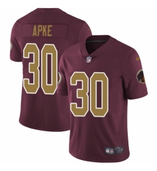 Men's Nike Washington Redskins #30 Troy Apke Burgundy Red/Gold Number Alternate 80TH Anniversary Vapor Untouchable Limited Player NFL Jersey