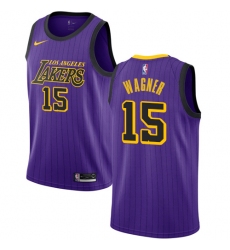 Men's Nike Los Angeles Lakers #15 Moritz Wagner Swingman Purple NBA Jersey - City Edition