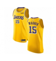 Women's Los Angeles Lakers #15 Moritz Wagner Authentic Gold Basketball Jersey - Icon Edition