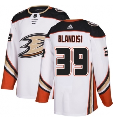 Youth Adidas Anaheim Ducks #39 Joseph Blandisi Authentic White Away NHL Jersey