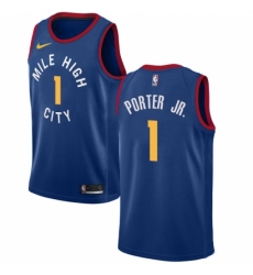 Men's Nike Denver Nuggets #1 Michael Porter Swingman Light Blue NBA Jersey Statement Edition