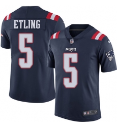 Men's Nike New England Patriots #5 Danny Etling Limited Navy Blue Rush Vapor Untouchable NFL Jersey