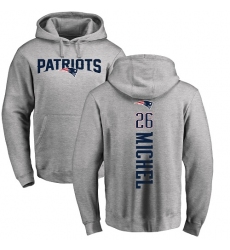 NFL Nike New England Patriots #26 Sony Michel Ash Backer Pullover Hoodie