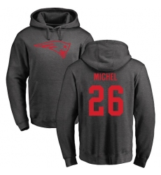 NFL Nike New England Patriots #26 Sony Michel Ash One Color Pullover Hoodie