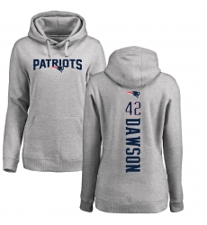 NFL Women's Nike New England Patriots #42 Duke Dawson Ash Backer Pullover Hoodie