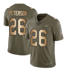 Men's Nike Washington Redskins #26 Adrian Peterson Limited Olive Gold 2017 Salute to Service NFL Jersey