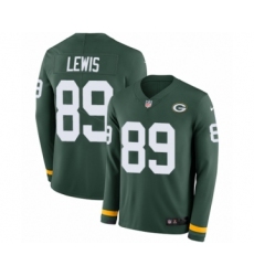 Youth Nike Green Bay Packers #89 Marcedes Lewis Limited Green Therma Long Sleeve NFL Jersey