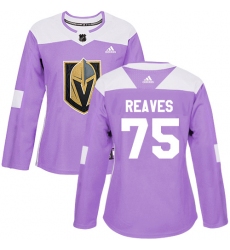 Women's Adidas Vegas Golden Knights #75 Ryan Reaves Authentic Purple Fights Cancer Practice NHL Jersey