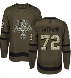 Men's Adidas Florida Panthers #72 Frank Vatrano Authentic Green Salute to Service NHL Jersey