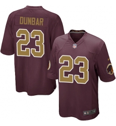 Men's Nike Washington Redskins #23 Quinton Dunbar Game Burgundy Red Gold Number Alternate 80TH Anniversary NFL Jersey