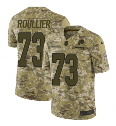 Men's Nike Washington Redskins #73 Chase Roullier Burgundy Limited Camo 2018 Salute to Service NFL Jersey
