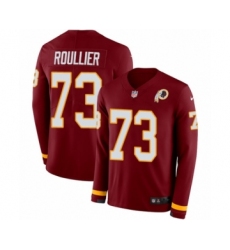 Men's Nike Washington Redskins #73 Chase Roullier Limited Burgundy Therma Long Sleeve NFL Jersey