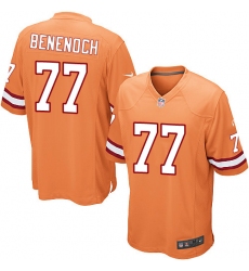 Men's Nike Tampa Bay Buccaneers #77 Caleb Benenoch Game Orange Glaze Alternate NFL Jersey
