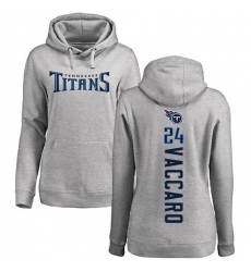 NFL Women's Nike Tennessee Titans #24 Kenny Vaccaro Ash Backer Pullover Hoodie
