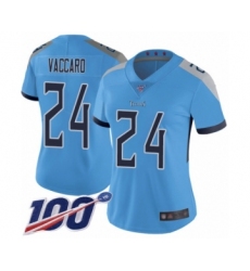 Women's Tennessee Titans #24 Kenny Vaccaro Light Blue Alternate Vapor Untouchable Limited Player 100th Season Football Jersey