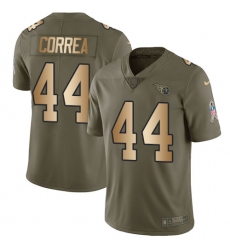 Men Nike Tennessee Titans #44 Kamalei Correa Limited Olive Gold 2017 Salute to Service NFL Jersey