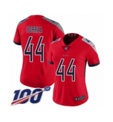 Women's Tennessee Titans #44 Kamalei Correa Limited Red Inverted Legend 100th Season Football Jersey